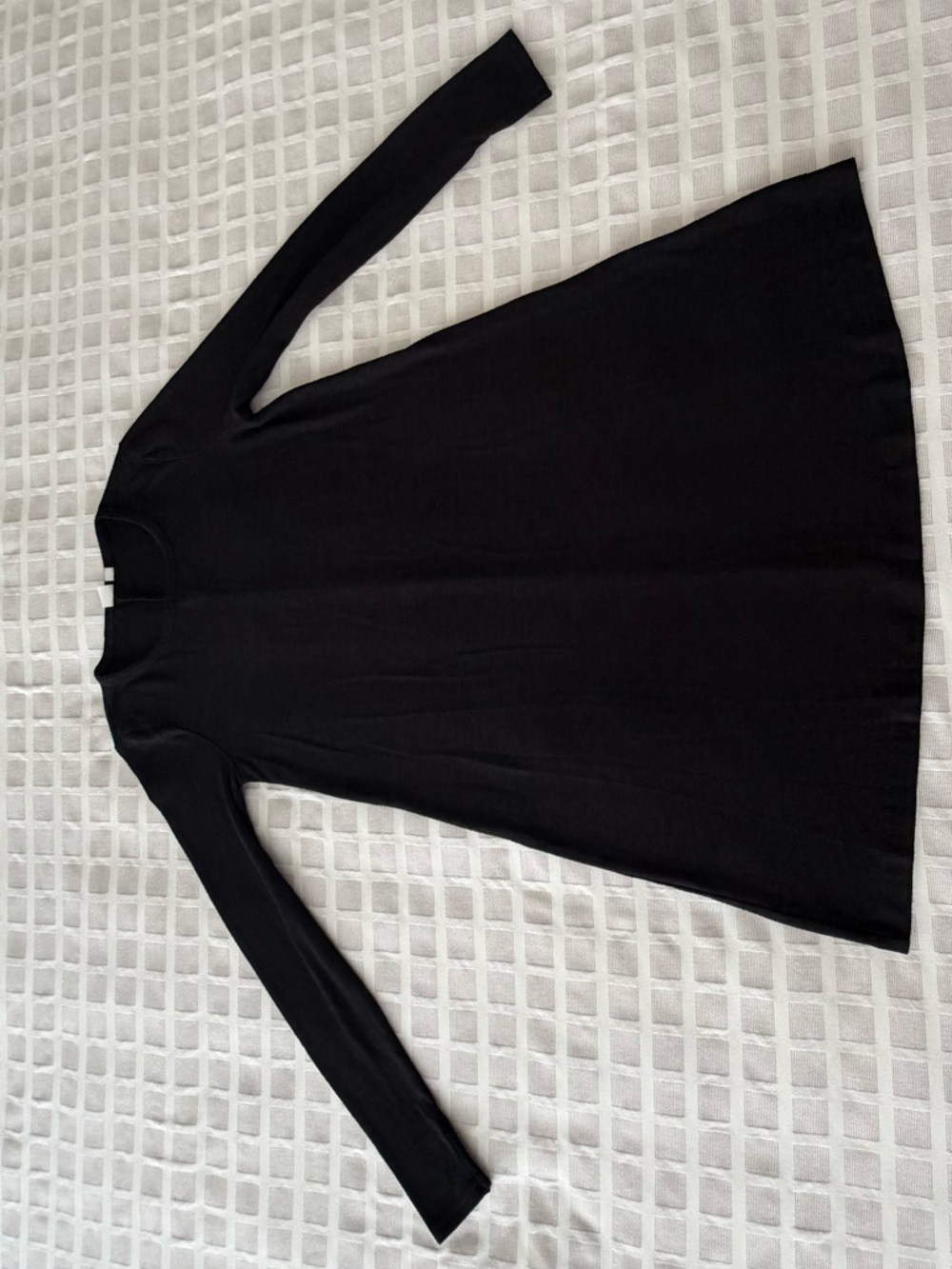 GAP Black Crewneck Long-Sleeve A-line Dress XS